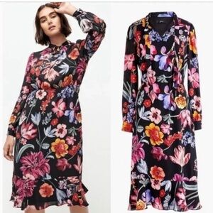 Jcrew Floral Black Dress size L